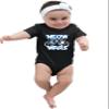 18M Black Infant Meow Wars Funny Cat Light Saber Battle Creeper view 1