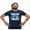 3X-Large Navy Blue Mens Meow Wars Funny Cat Light Saber Battle T-Shirt view 1