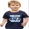 4T Navy Toddler Meow Wars Funny Cat Light Saber Battle Toddler T-Shirt view 1