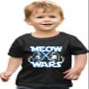5T Black Toddler Meow Wars Funny Cat Light Saber Battle Toddler T-Shirt view 1