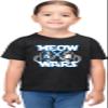 5T Black Toddler Meow Wars Funny Cat Light Saber Battle Toddler T-Shirt view 2