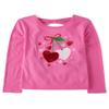 The Children's Place,Girls,Long Sleeve Graphic Top with Back Detail,Cherry Hearts,Small view 1