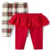 The Children's Place,Baby Girls,and Newborn Knit Pull On Pants,Red Tutu/White Plaid 2-Pack,Preemie view 1