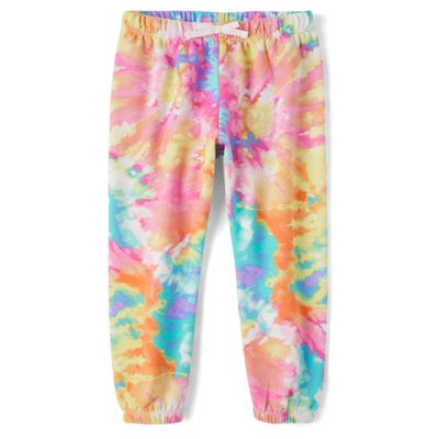 The Children's Place,Girls,Active Jogger Pants,Multicolor Tie Dye,Large