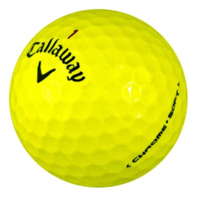 LostGolfBalls.com LostGolfBalls - 24 Recycled & Used Chrome Soft Yellow Golf Balls for Callaway Golf Balls, Mint Condition, AAAAA Quality for Callaway Golf Balls,Chromesoft, Yellow