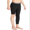 DEVOROPA Youth Boys One Leg Compression Pants for Basketball 3-Pack 3/4 Leggings Sports Tights Kids Athletic Soccer Base Layer Black/Black/White M view 2