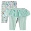 The Children's Place,Baby Girls,and Newborn Knit Pull On Pants,Wintermint Tutu/Critter 2-Pack,Preemie view 1
