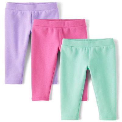 The Children's Place,Baby Girls,and Toddler Assorted Everyday Cozy Pull On Leggings,Yreka Pink 3-Pack,12 Months,18 Months