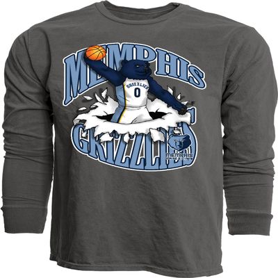 Memphis Grizzlies NBA Officially Licensed Long Sleeve T-Shirt Ringspun Slam Mascot Black, Small