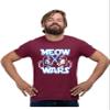 3X-Large Maroon Mens Meow Wars Funny Cat Light Saber Battle T-Shirt view 1