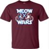 3X-Large Maroon Mens Meow Wars Funny Cat Light Saber Battle T-Shirt view 2