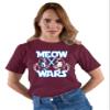 3X-Large Maroon Mens Meow Wars Funny Cat Light Saber Battle T-Shirt view 3