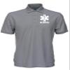 EMS Polo in Gray with White/Reflective Logos on Left Chest and Back, Easy Care Polo in Pique Fabric. view 1