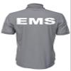 EMS Polo in Gray with White/Reflective Logos on Left Chest and Back, Easy Care Polo in Pique Fabric. view 2