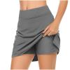 Generic Womens Tennis Skorts with Shorts Built in High Waist Athletic Skirts Lightweight Comfy Skorts Trendy Summer Clothes faldas deportivas para mujer Dark Gray L view 2