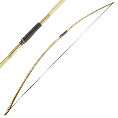 ZSHJGJR 66" Archery Traditional Hunting English Longbow 25-150LBS One-Piece Recurve Bow Straight Bow Right/Left Handed for Outdoor Hunting Target Shooting (Gold, 150lbs)