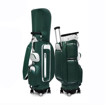 Golf Bag with Wheels, Retractable Golf Bag for Travel, Durable Course Golf Travel Cover(Green)