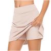 Generic Womens Tennis Skorts with Shorts Built in High Waist Athletic Skirts Lightweight Comfy Skorts Trendy Summer Clothes trendy womens clothes Khaki L view 2