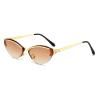 helena Fashion Cute Small Oval Tinted Sunglasses Unique Cool punk Sunglasses Women Trendy Cat eye Outdoor Sunglass S65 (tea) view 1
