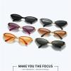 helena Fashion Cute Small Oval Tinted Sunglasses Unique Cool punk Sunglasses Women Trendy Cat eye Outdoor Sunglass S65 (tea) view 4