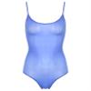 Rswnyirn Womens Ice Silk High Elasticity Monokini Bathing Suit Hi Cut See Through One Piece Swimsuit Blue One Size view 3