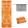 lcndlsoe Hot Yoga Mat Towel, Anti-Slip, Foldable, 73x27 Inch, Perfect for Home Fitness, Pilates, Outdoor Yoga, includes Storage Pouch, Orange Tie Dye view 1