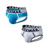 JOCKMAIL 2PCS/Pack Mens Open Back Briefs Bottomless Underwear Low Waist Mens Assless Men's Backless Briefs (US, Alpha, X-Large, Regular, Regular, Blue + White) view 1