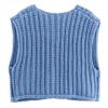 Ainangua Sleeveless Cropped Cardigan for Women Casual Chunky Knit Tank Tops Button Down Open Front Sweater Vest with Pockets(Blue,M) view 3