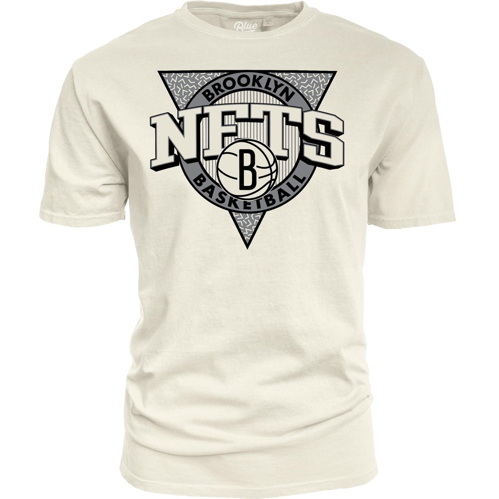 Brooklyn Nets NBA Officially Licensed T-Shirt Ringspun Triblock Ivory, XX-Large