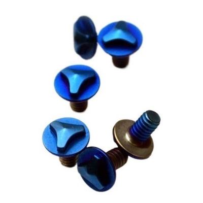 Echeson 6PCS Titanium Triangle Screws Fit for Microtech Combat Troodon, CNC Screw DIY Replacement Accessory(Blue)