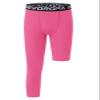 DEVOROPA Youth Boys Leggings One Leg Compression Pants 3/4 Basketball Sports Tights Running Capris Kids Athletic Base Layer Pink S view 1