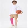 DEVOROPA Youth Boys Leggings One Leg Compression Pants 3/4 Basketball Sports Tights Running Capris Kids Athletic Base Layer Pink S view 3