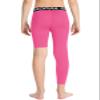 DEVOROPA Youth Boys Leggings One Leg Compression Pants 3/4 Basketball Sports Tights Running Capris Kids Athletic Base Layer Pink S view 4