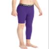 DEVOROPA Youth Boys One Leg Compression Pants for Basketball 3/4 Leggings Sports Tights Kids Athletic Soccer Base Layer Purple XS view 2