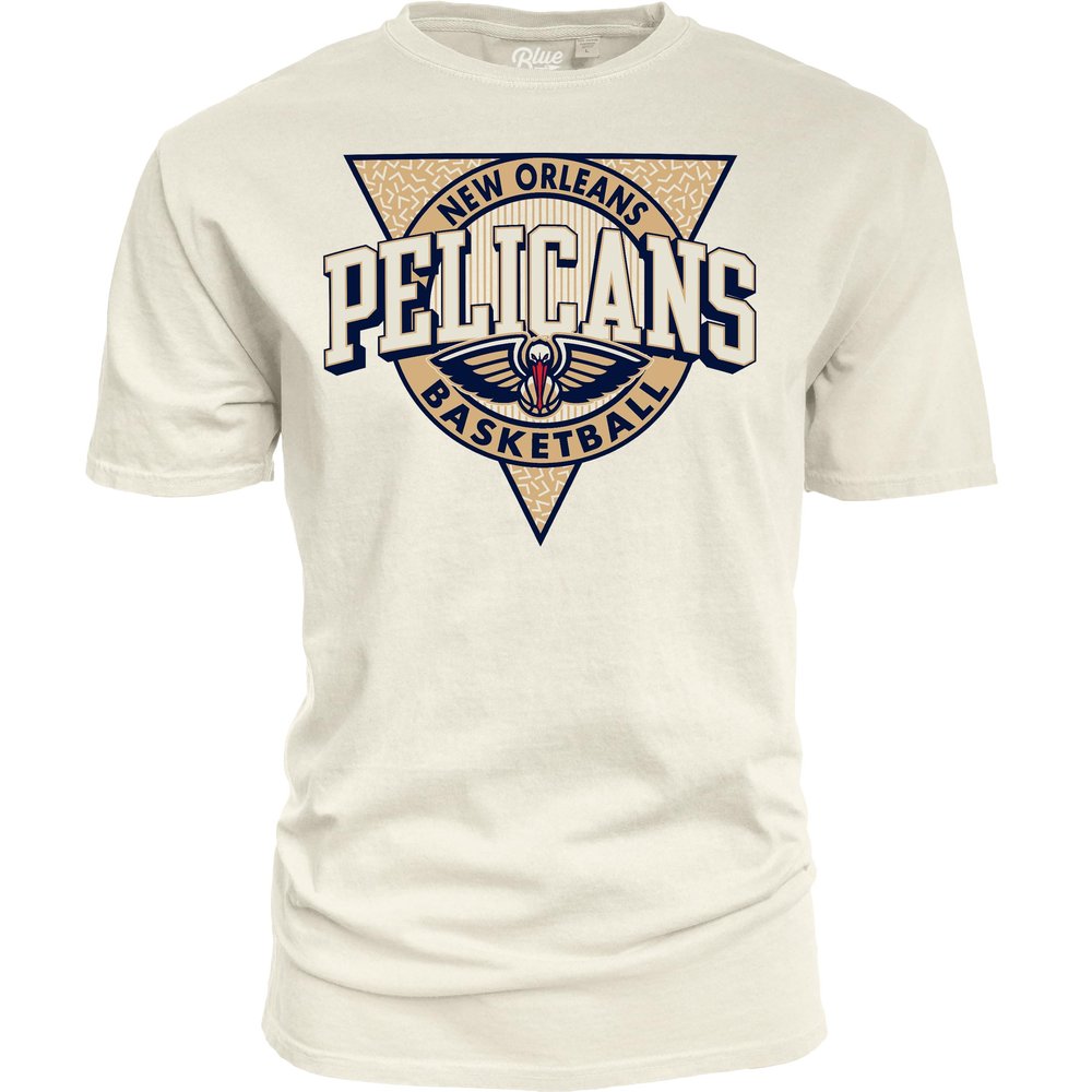 New Orleans Pelicans NBA Officially Licensed T-Shirt Ringspun Triblock Ivory, Small