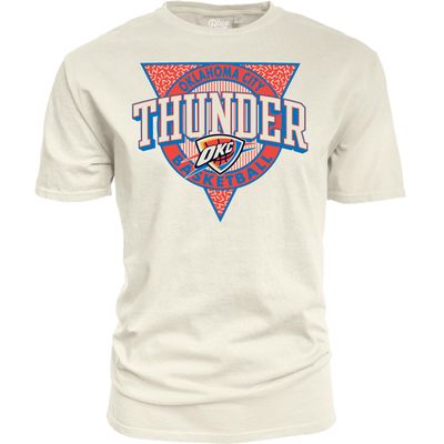 Oklahoma City Thunder NBA Officially Licensed T-Shirt Ringspun Triblock Ivory, Medium