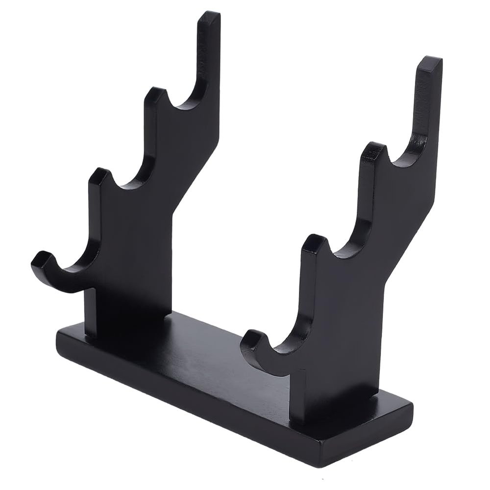 OLYCRAFT 3 Tiers Black Wand Display Risers 5.5x2x5 Inch Wizard Wand Display Stand Wooden Magic Wand Beech Wood Holder Wizard Wand Holder for Wizard Wand Small Swords Collection Table Display