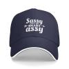Sassy and A Bit Smart Assy Hat Funny Sandwich Baseball Cap Adjustable Dad Trucker Hat for Men Women Navy Blue view 1