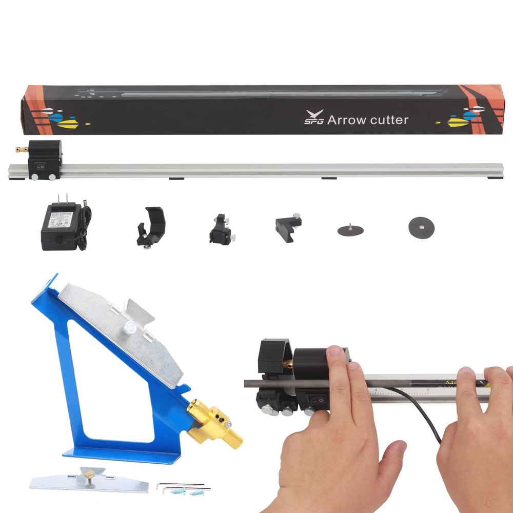 SOPOGER Archery Carbon Arrow Saw & Fletching Jig Electric Portable Cutter UE Archer's Toolkit