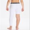 DEVOROPA Youth Boys One Leg Compression Pants for Basketball 3-Pack 3/4 Leggings Sports Tights Kids Athletic Soccer Base Layer White/White/Black L view 3