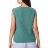 Women Chunky Button Sweater Vest Sleeveless Round Neck Ribbed Knit Tank Top Y2k Knitted Cardigan Vest Shirt(Trendy Green,M) view 4