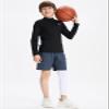 DEVOROPA Youth Boys One Leg Compression Pants for Basketball 3-Pack 3/4 Leggings Sports Tights Kids Athletic Soccer Base Layer White/White/Black M view 4