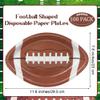 TURSTIN 100 Pieces Football Themed Disposable Paper Plates Football Party Supplies Food Serving Tray for Football Birthday Party Decorations Sports Game Day Serveware, 11.6 x 7.8 Inches view 2