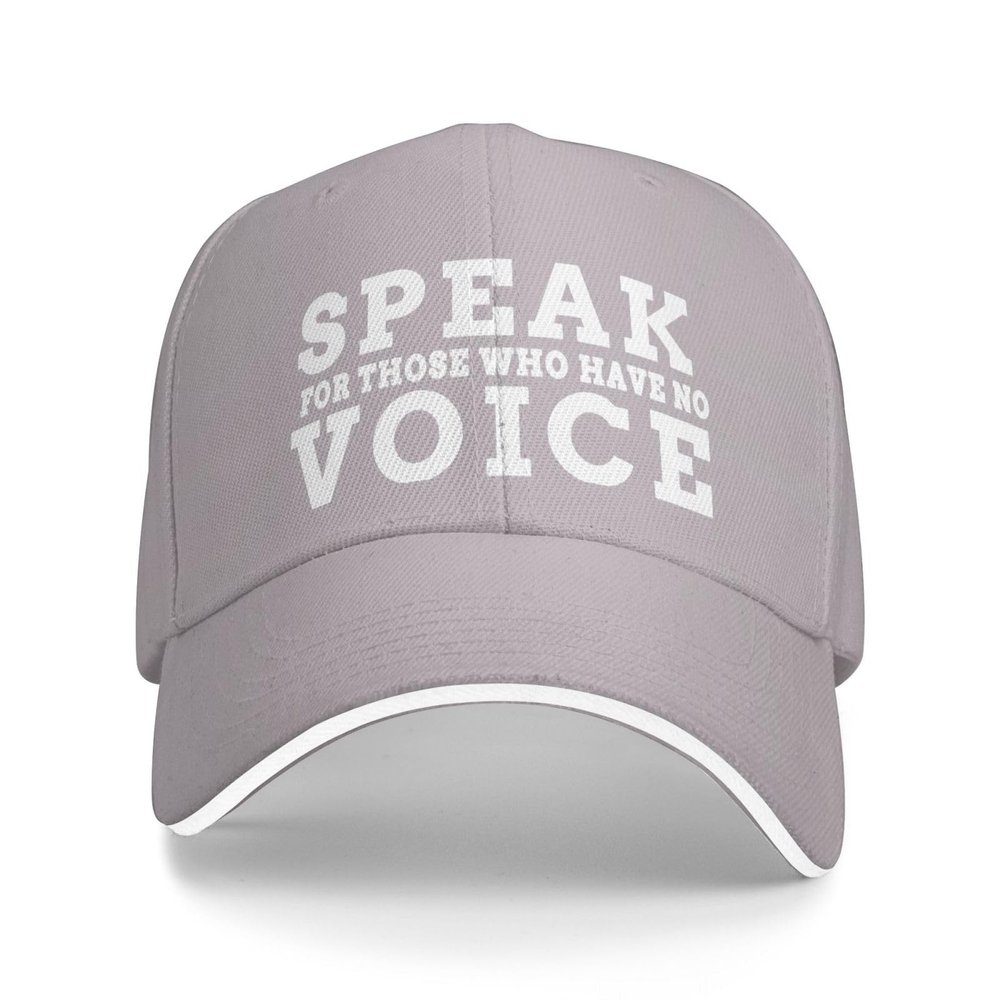 I Speak for Those Who Have No Voice Hat Funny Sandwich Baseball Cap Adjustable Dad Trucker Hat for Men Women Gray