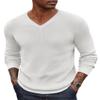 COOFANDY Men's V Neck Sweater Casual Lightweight Long Sleeve Sweater Slim Fit Sweater Pullover White view 1