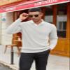 COOFANDY Men's V Neck Sweater Casual Lightweight Long Sleeve Sweater Slim Fit Sweater Pullover White view 3