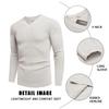 COOFANDY Men's V Neck Sweater Casual Lightweight Long Sleeve Sweater Slim Fit Sweater Pullover White view 4
