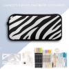 Black and White Zebra Print Pencil Case Big Capacity Pen Pouch Portable Stationery Organizer for Office School view 3