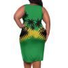 Hdjxbdhsv Women's Jamaica Lion Design Bodycon Midi Dress Crewneck Sleeveless Casual Summer Tank Top Dresses view 3