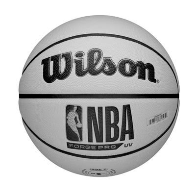 WILSON NBA Forge Pro UV Indoor/Outdoor Basketball - White/Green, Size 7-29.5"